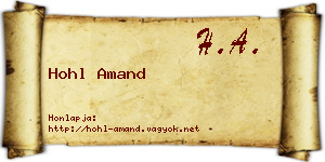 Hohl Amand névjegykártya
